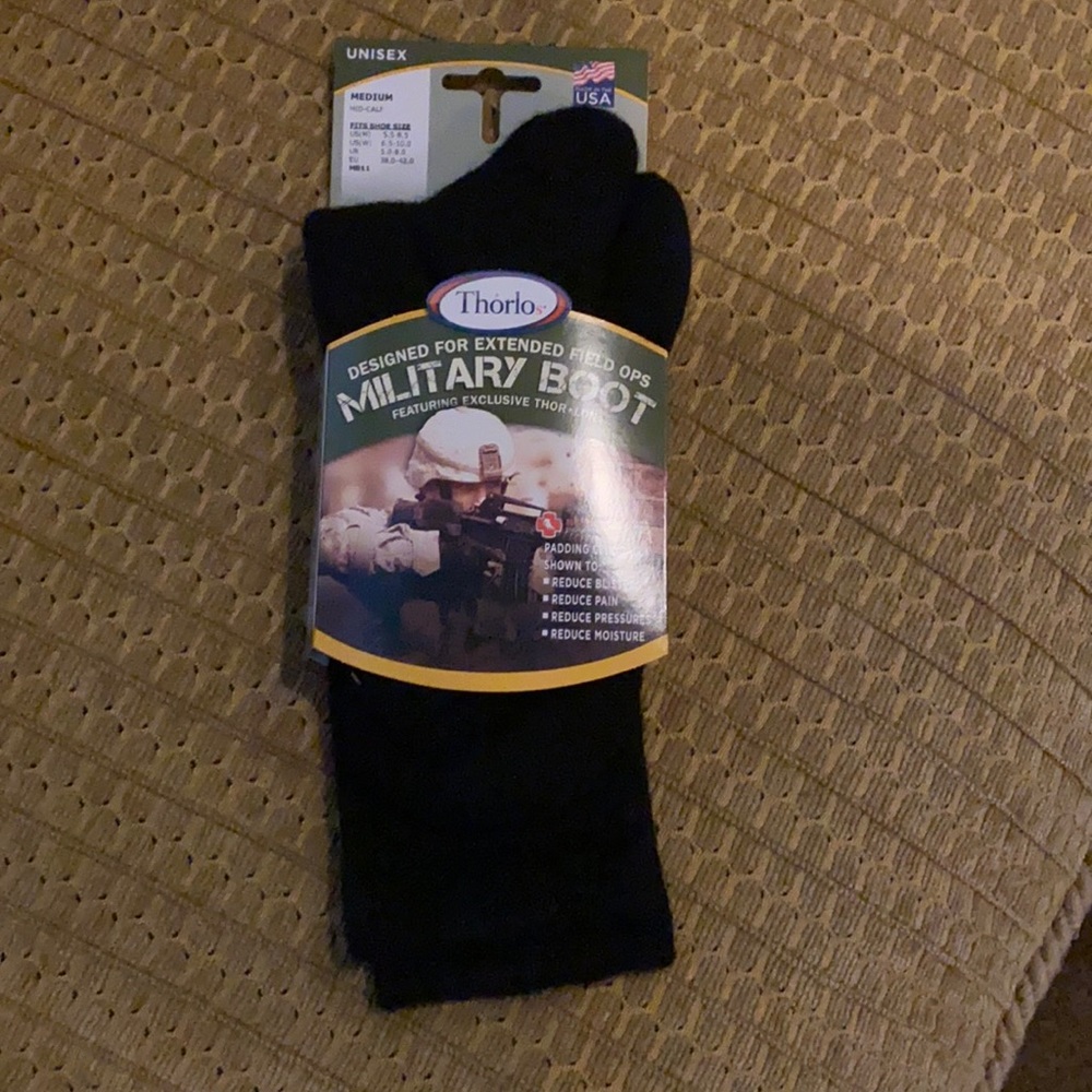 Thorlos Military Boot Socks Black Anti-Blister